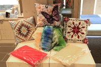 Écharpes tissées mohair et coussins