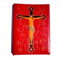 Mosaïque de cuir appliqué, sur divers objets de maroquinerie